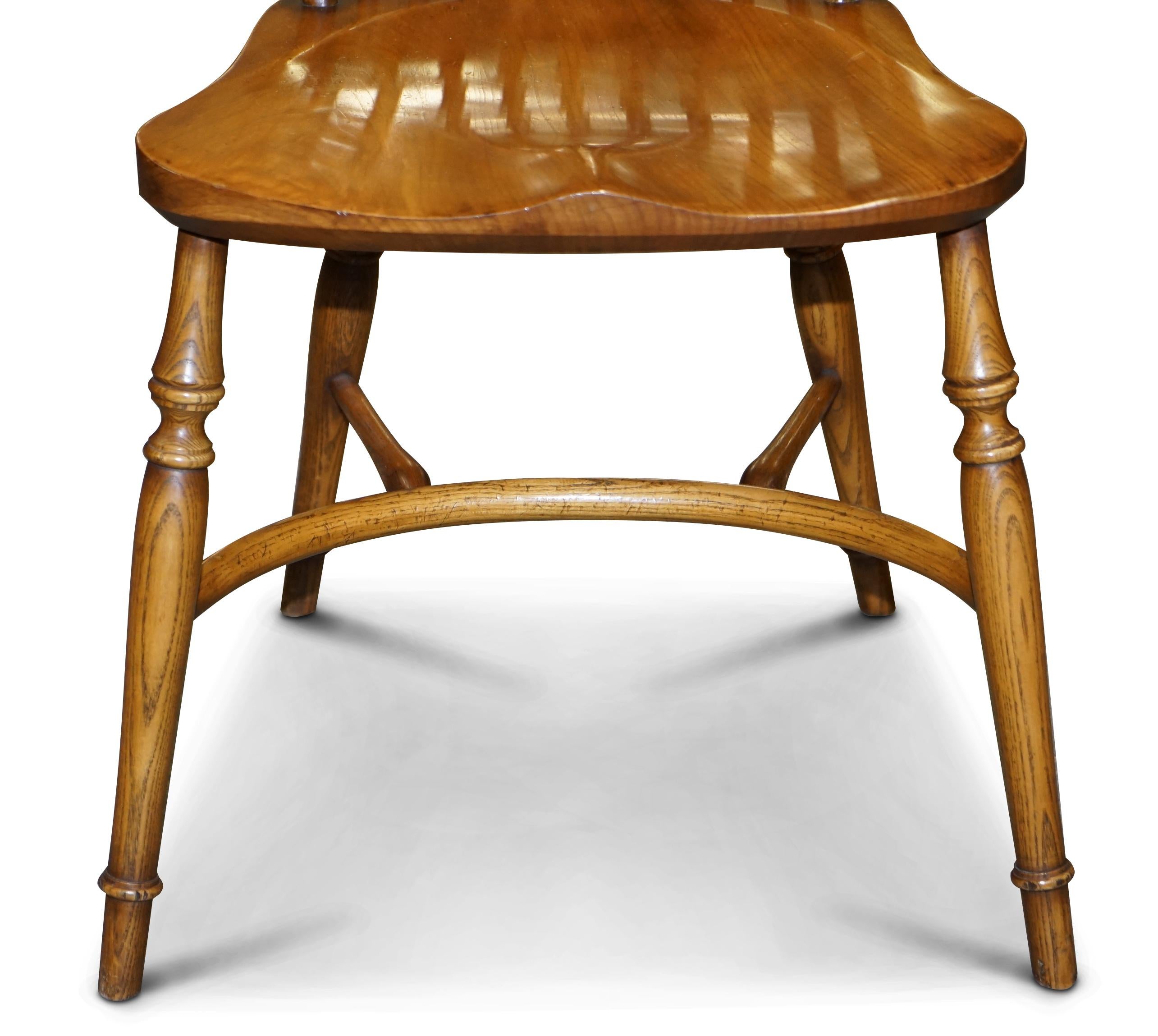 Stewart Linford Burr Yew & Elm Dining Table & 8 Windsor Chairs Handmade, England For Sale 7