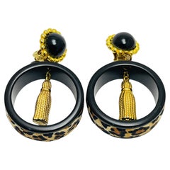 STEWART LUCAS NEW YORK - Boucles d'oreilles à clip en or noir signées du designer runway