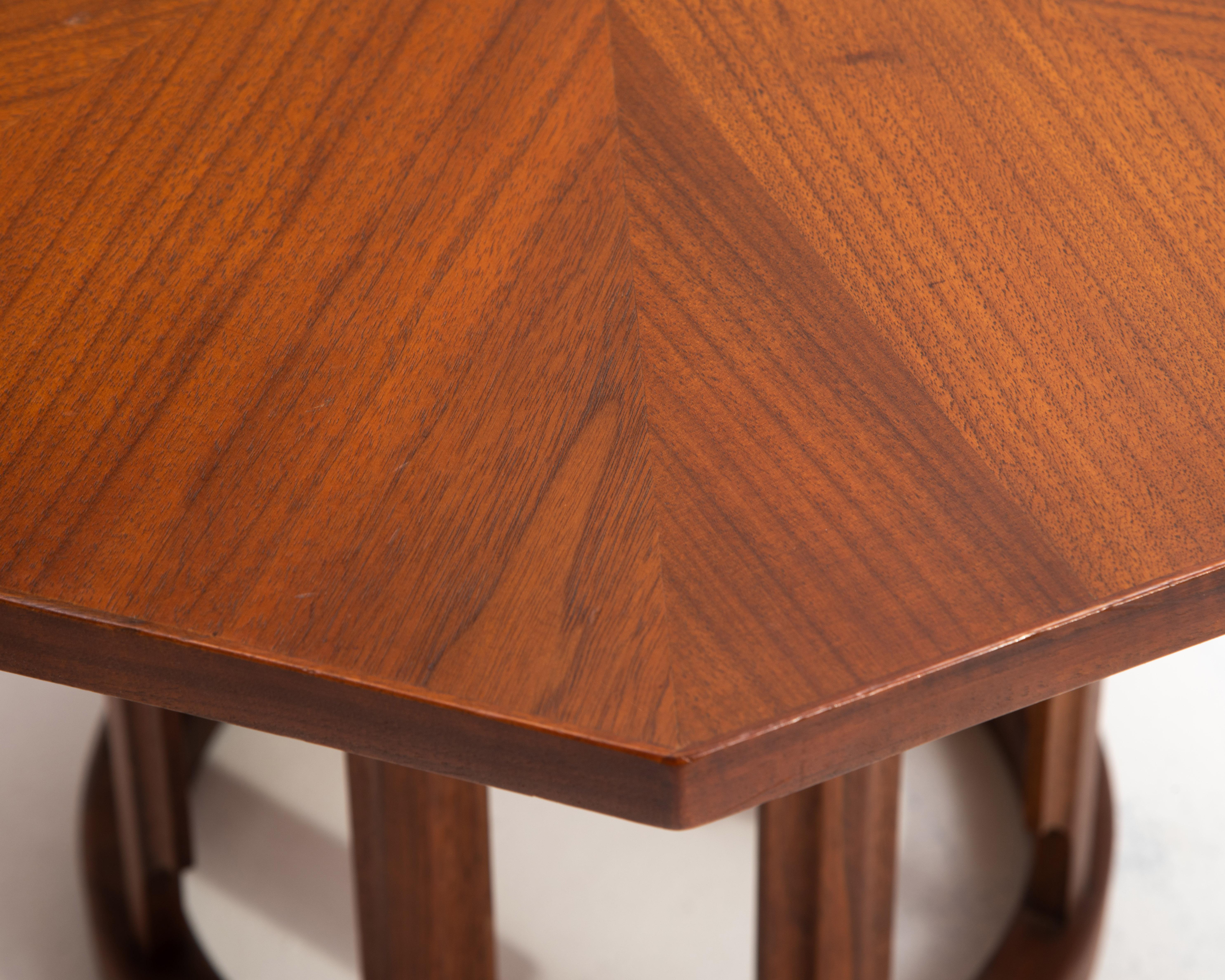 Stewart MacDougal Kipp Stewart Drexel Octagon Side Table Walnut a Pair For Sale 4