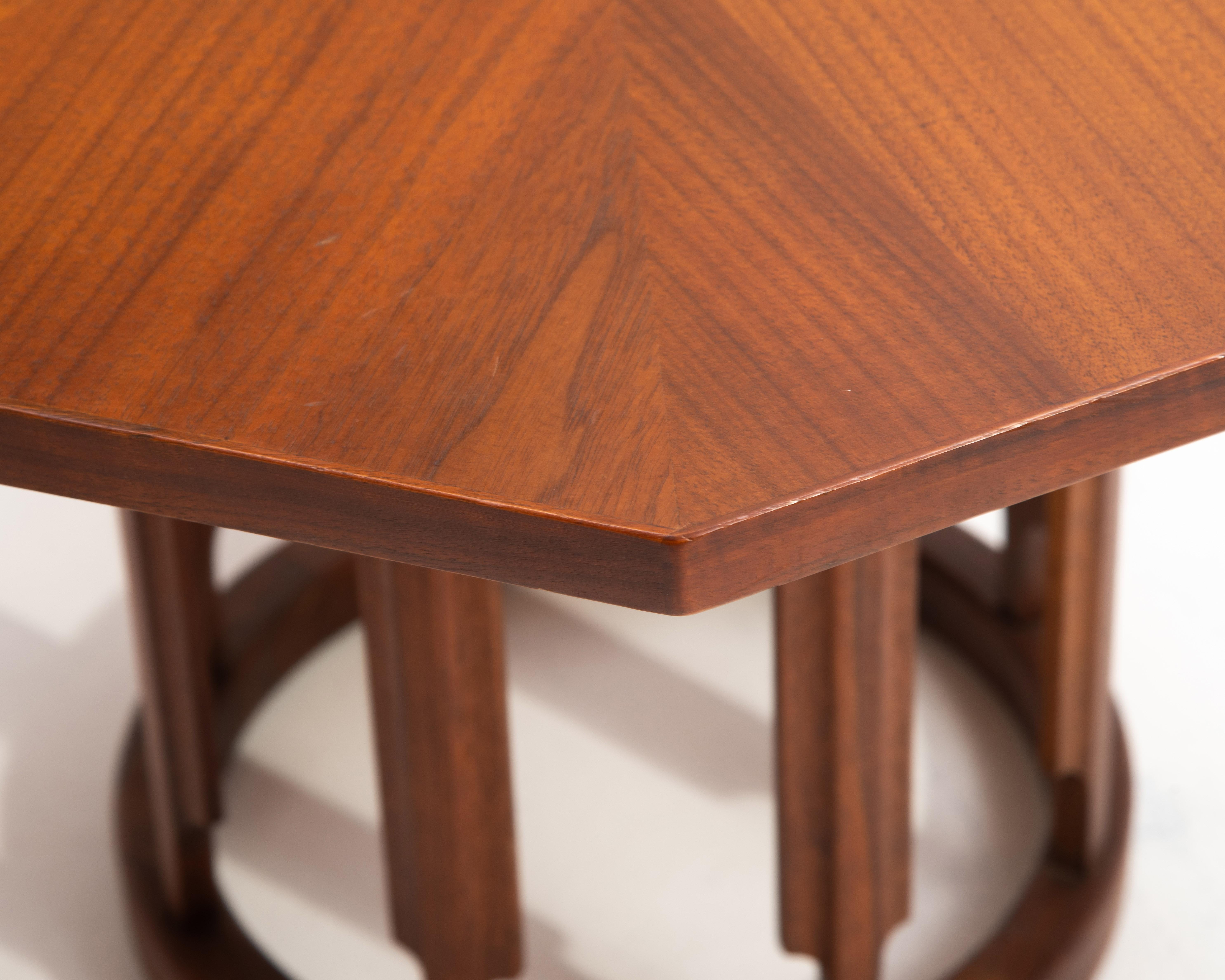Stewart MacDougal Kipp Stewart Drexel Octagon Side Table Walnut a Pair For Sale 5
