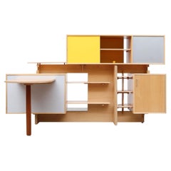 Stewart MacDougall 1970s Room Divider with Desk, Birch, Walnut & Formica