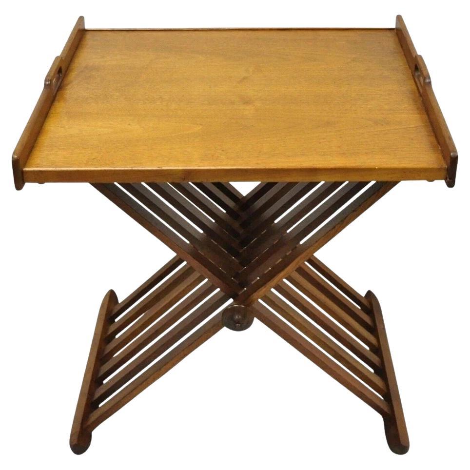 Stewart MacDougall Kipp Stewart Drexel Walnut Folding Campaign Table (A)