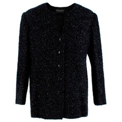 Stewart Parvin - Giacca in tweed con trama lurex nera - Taglia stimata M
