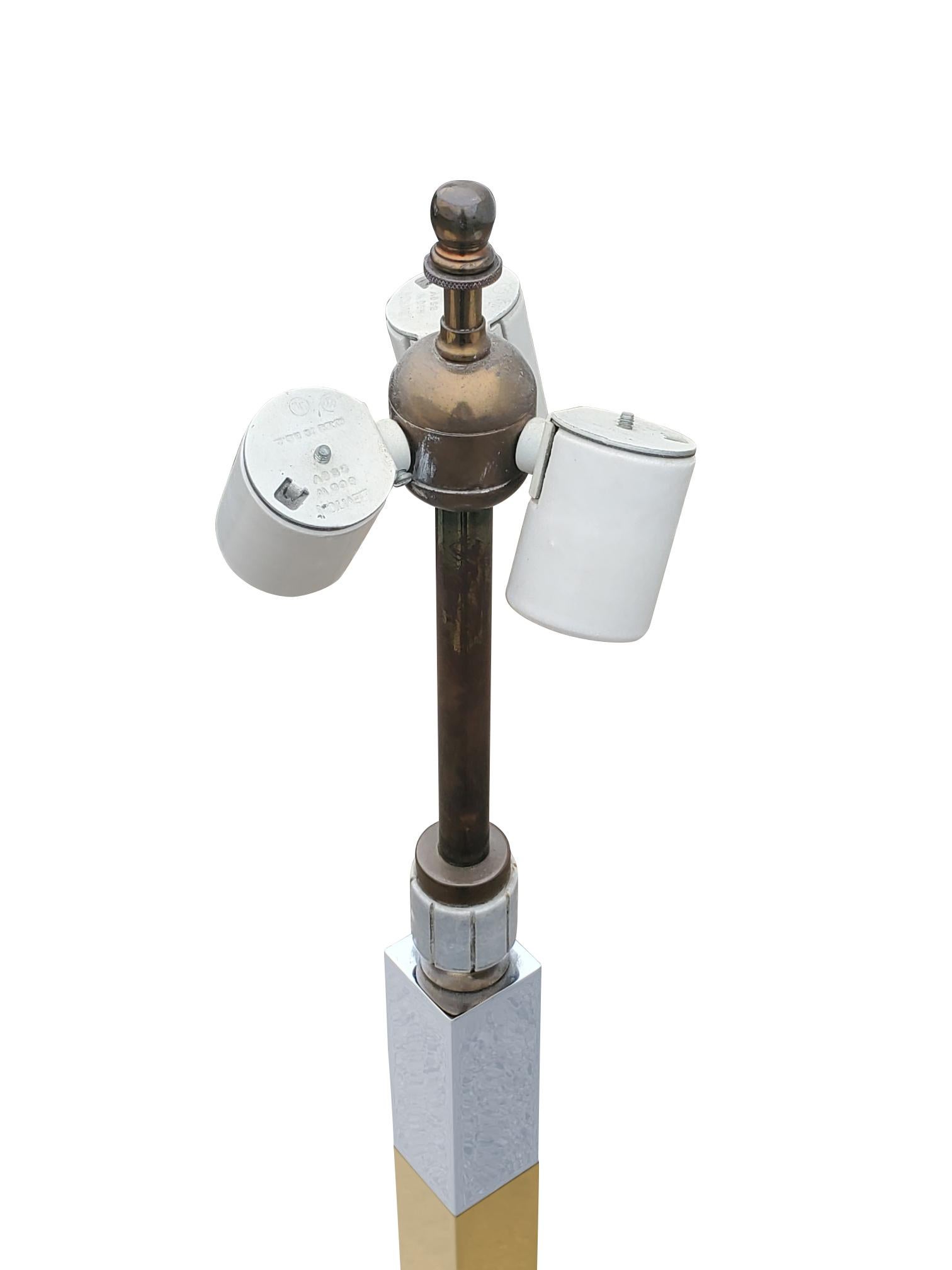 Lampadaire Stewart Ross James pour Hansen en chrome et laiton, signé en vente 1