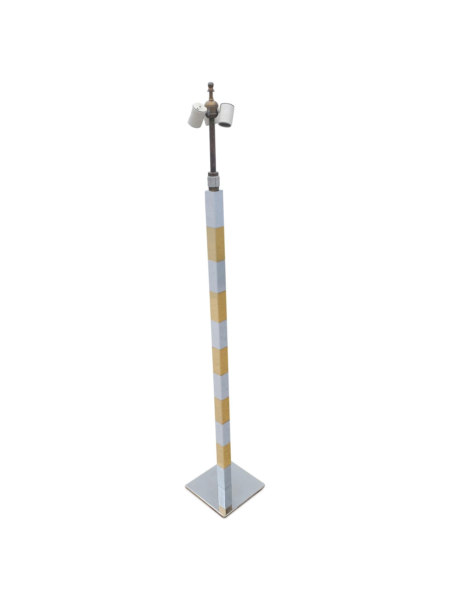 Lampadaire Stewart Ross James pour Hansen en chrome et laiton, signé en vente 2