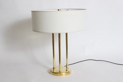 Stewart Ross James for Hansen "Triple Column" Buffed Brass Table Lamp, 1950s