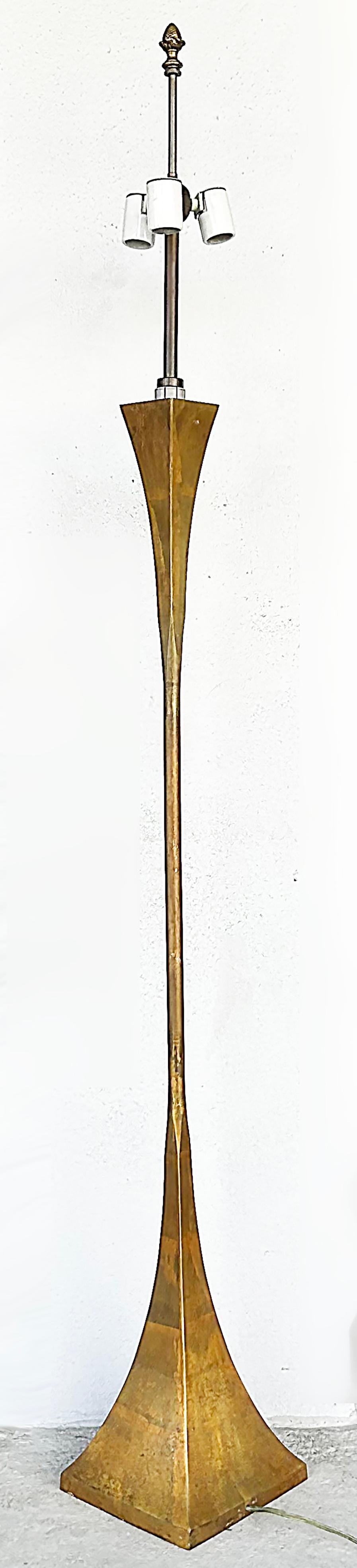 Americano James Stewart Ross James, Lampada da terra in bronzo dorato Hansen Lighting, metà anni '60 in vendita