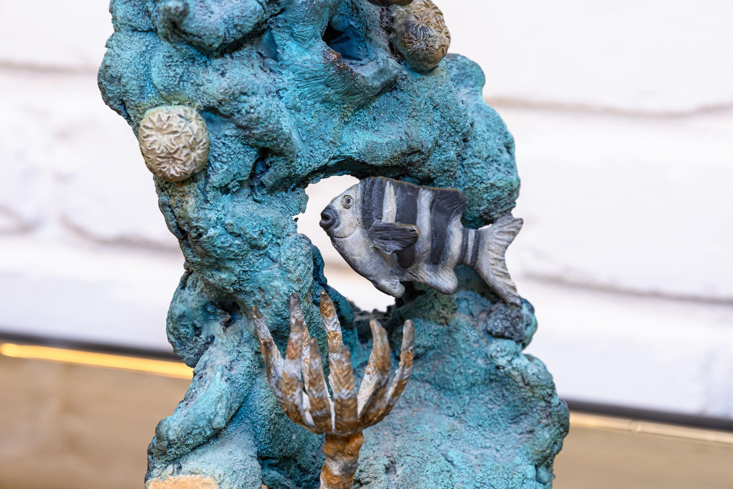 Stewart & Steven Wegner Queen Angel Reef Patina Bronze Sculpture Signed 38/40 For Sale 1