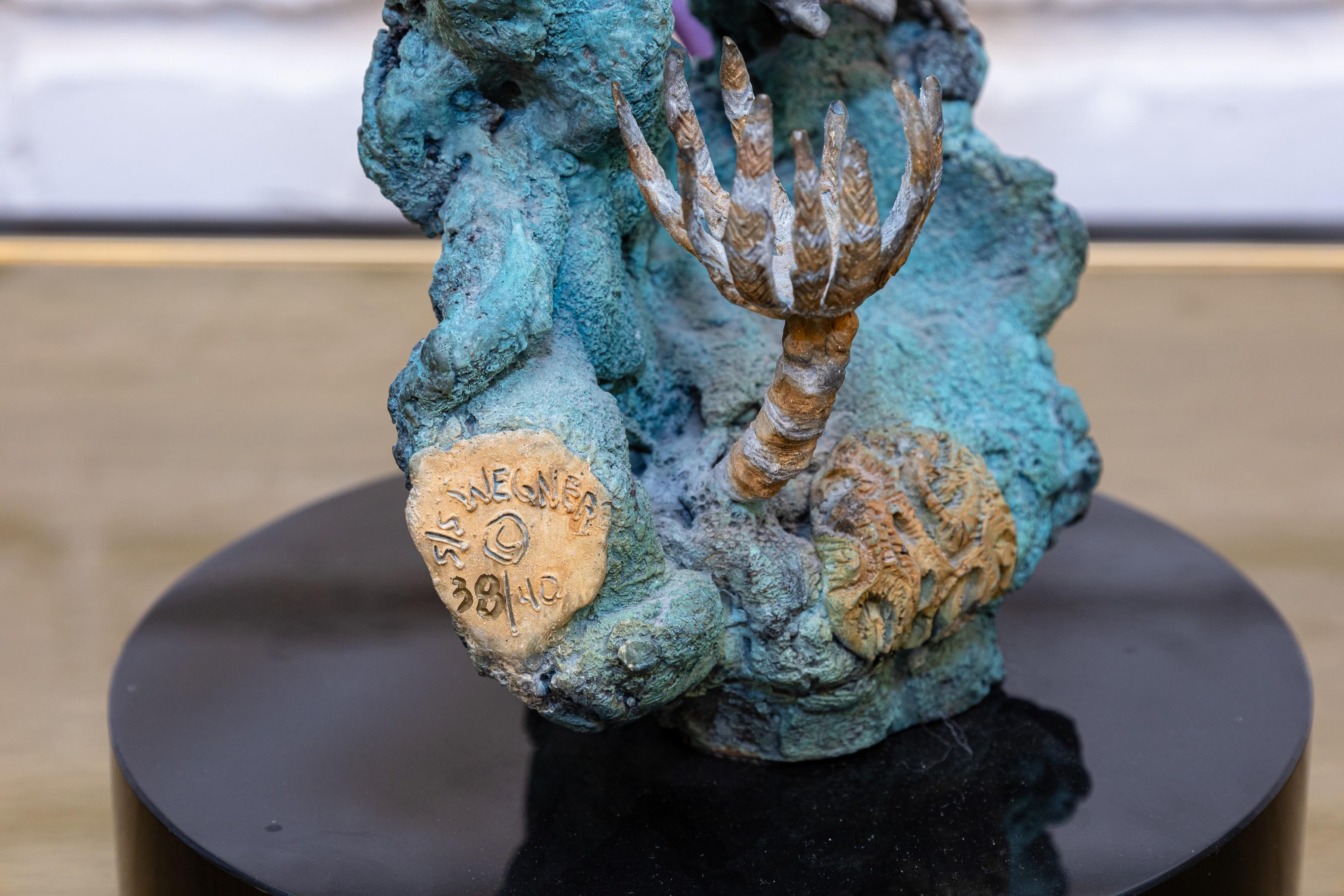 Stewart & Steven Wegner Queen Angel Reef Patina Bronze Sculpture Signed 38/40 For Sale 2