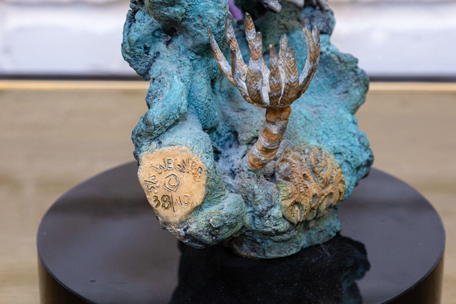 Stewart & Steven Wegner Queen Angel Reef Patina Bronze Sculpture Signed 38/40 3