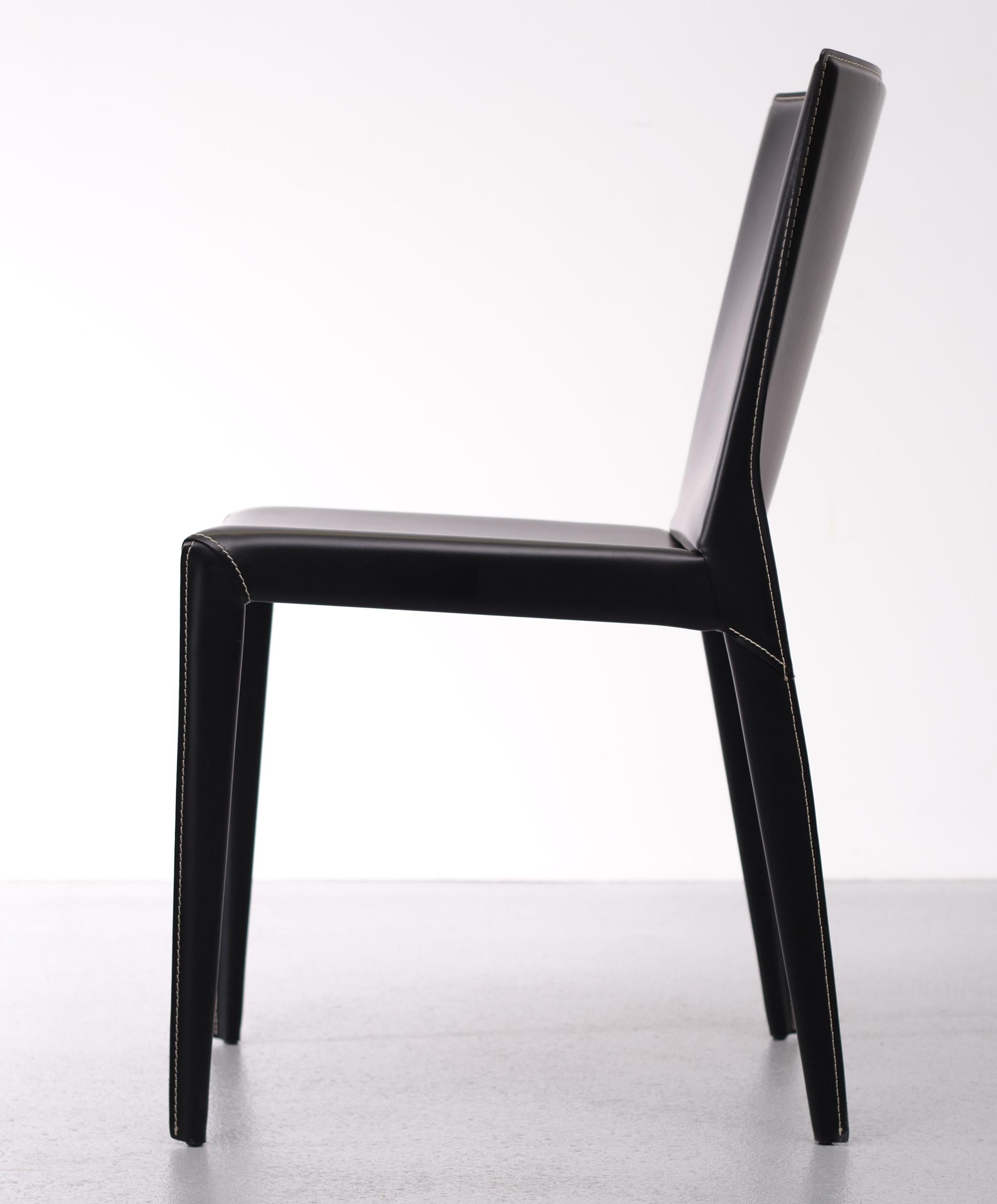 Stich Leather Chair Model Beverly Cattelan, Italy For Sale 2