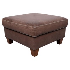 Stich Leather Pouf or Ottoman 1970s
