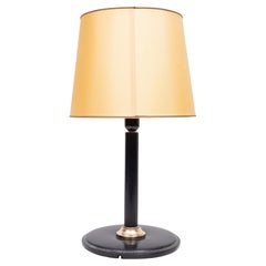 Stich Leather Table lamp Jean Adnet in style 1960s