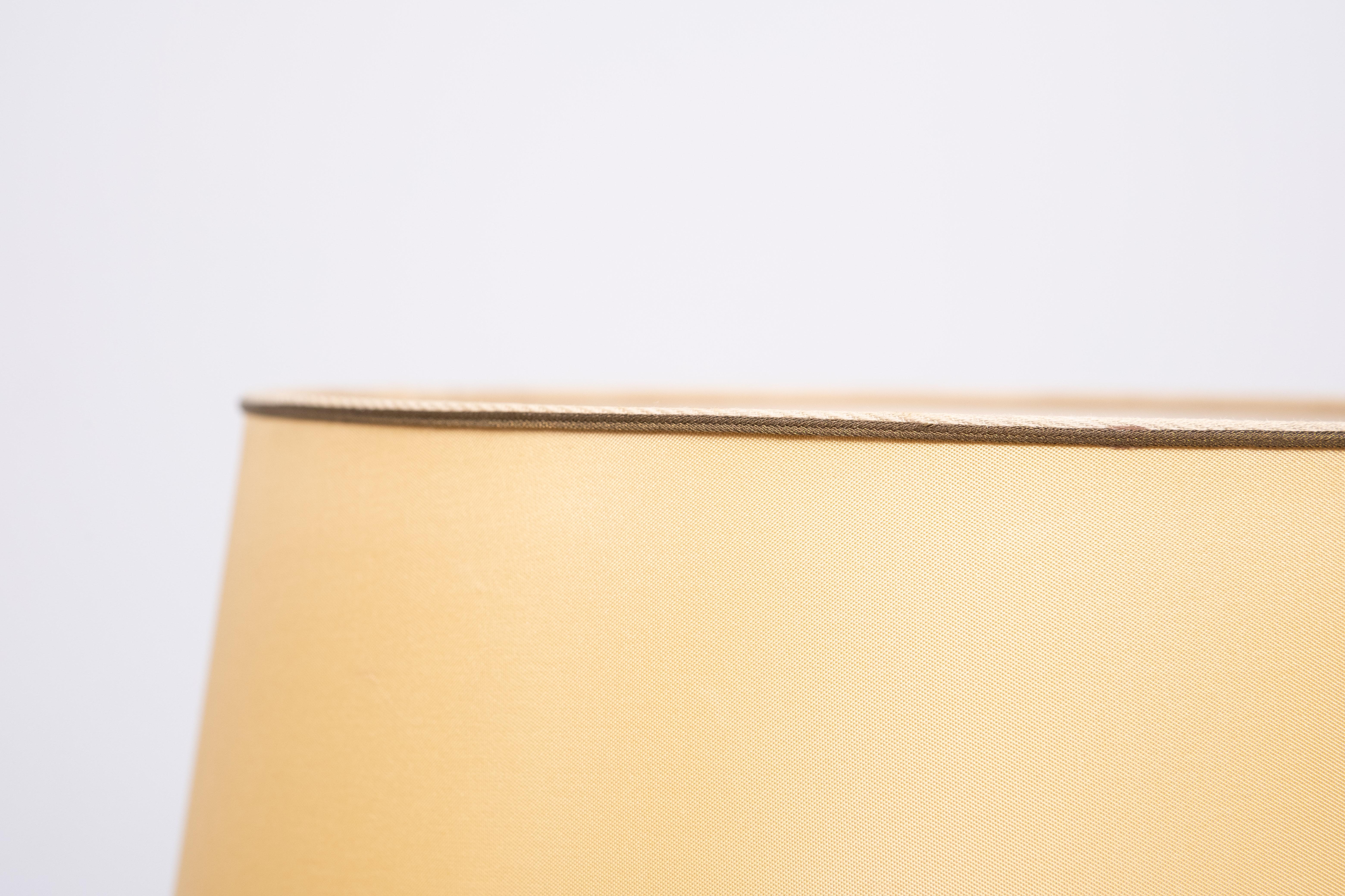 Mid-20th Century Stich Leather Table lamp Jean Adnet in style 1960s For Sale