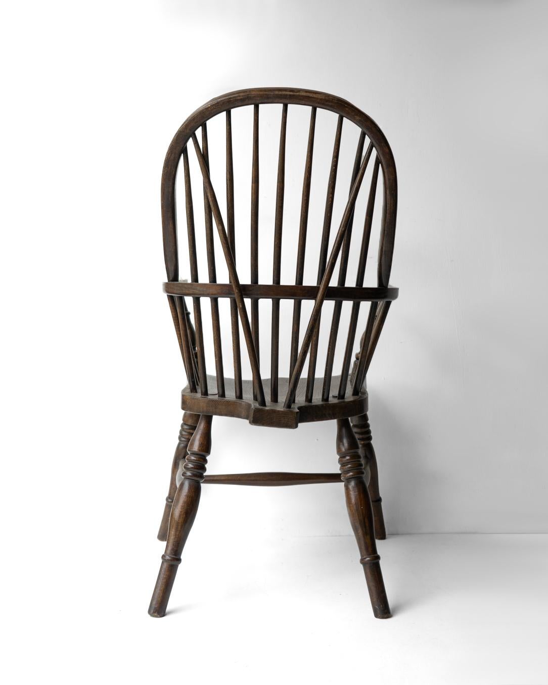 Stick Back Ash & Elm Windsor Chair, Antique Rustic Country Made Carver Armchair 3