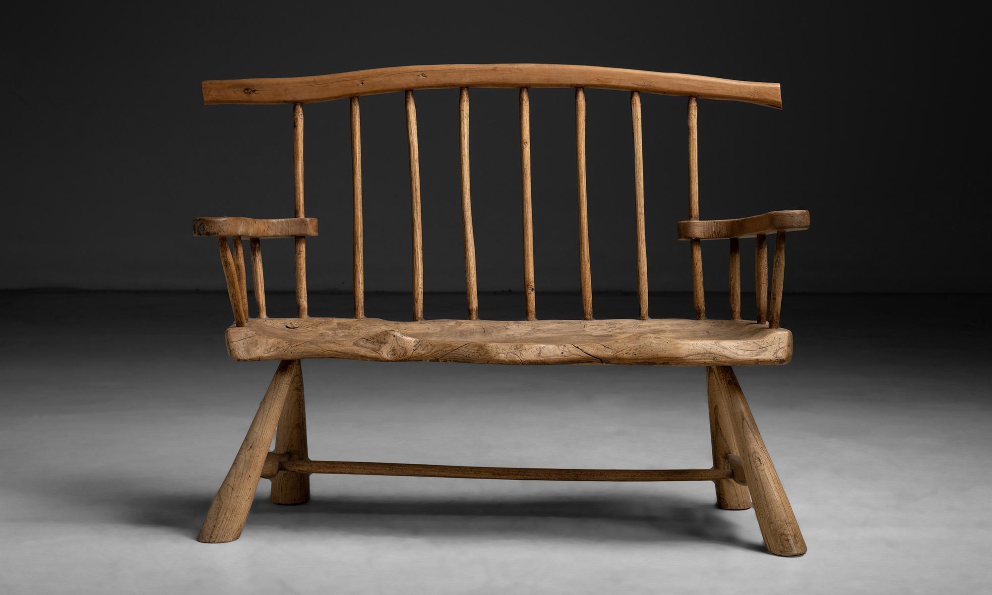 Primitive Stick Back Bench, England circa 1900