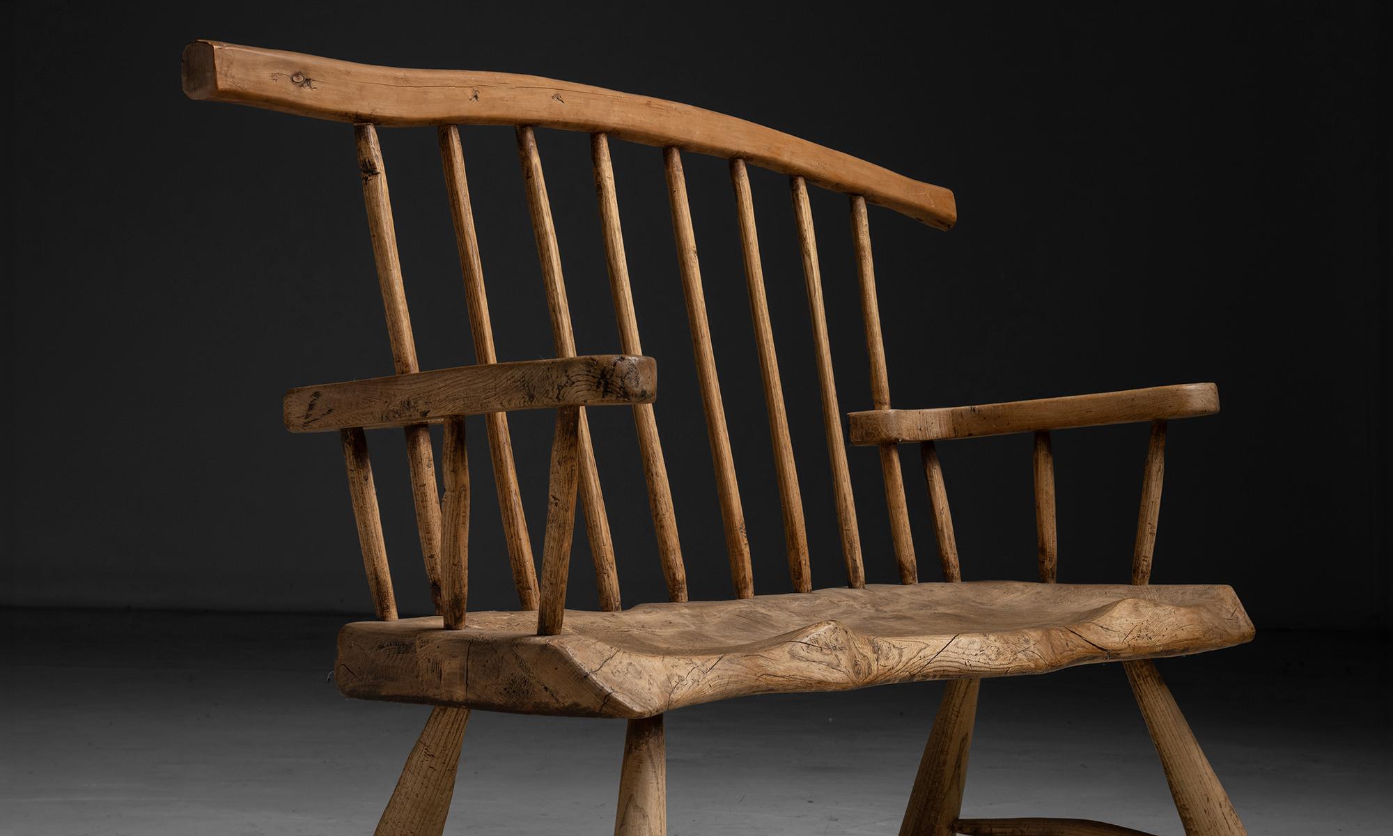 English Stick Back Bench, England circa 1900
