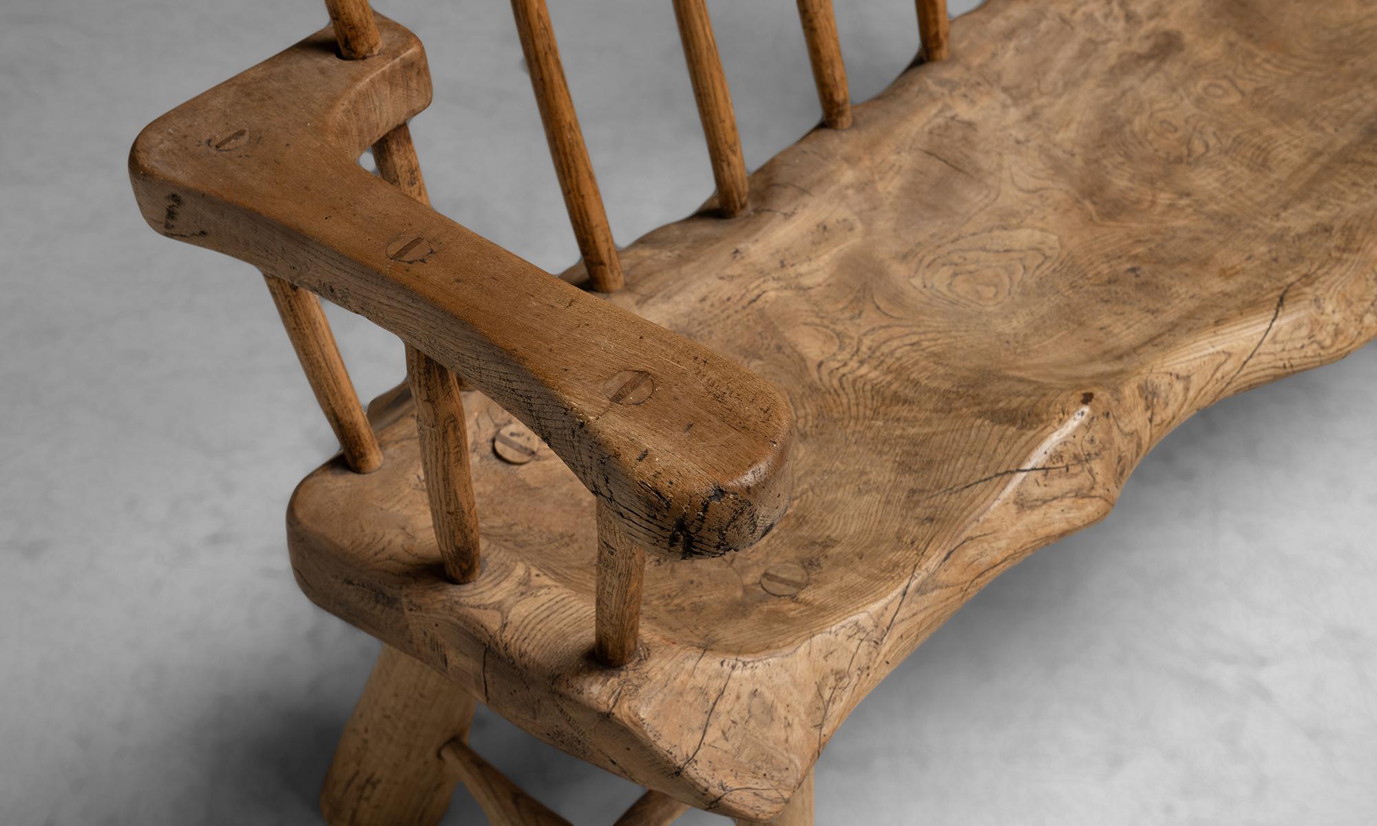 Stick Back Bench, England circa 1900 In Good Condition In Culver City, CA