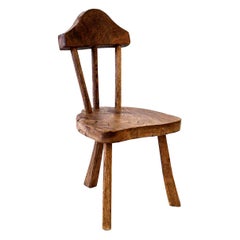 Antique Stick Back Chair in Mid-Brown Oak