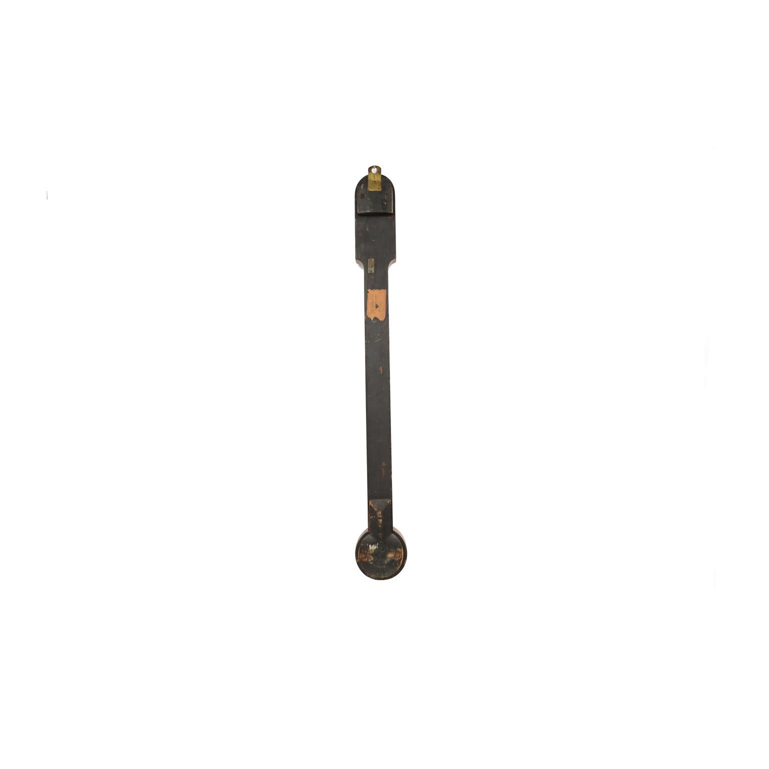 British 1850s Oak Wodd Stick Barometer by Negretti & Zambra Weather Measuring Instrument For Sale