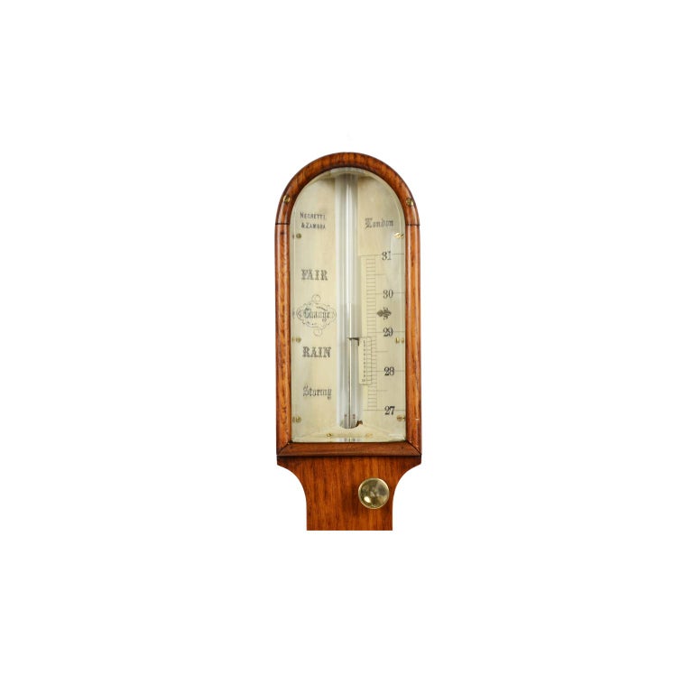 Stick Barometer of Oakwood Made in UK in the Mid19th Century For Sale