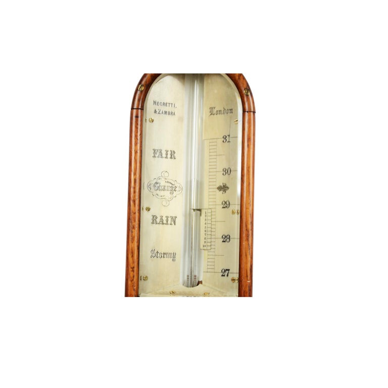 Stick Barometer of Oakwood Made in UK in the Mid19th Century For Sale