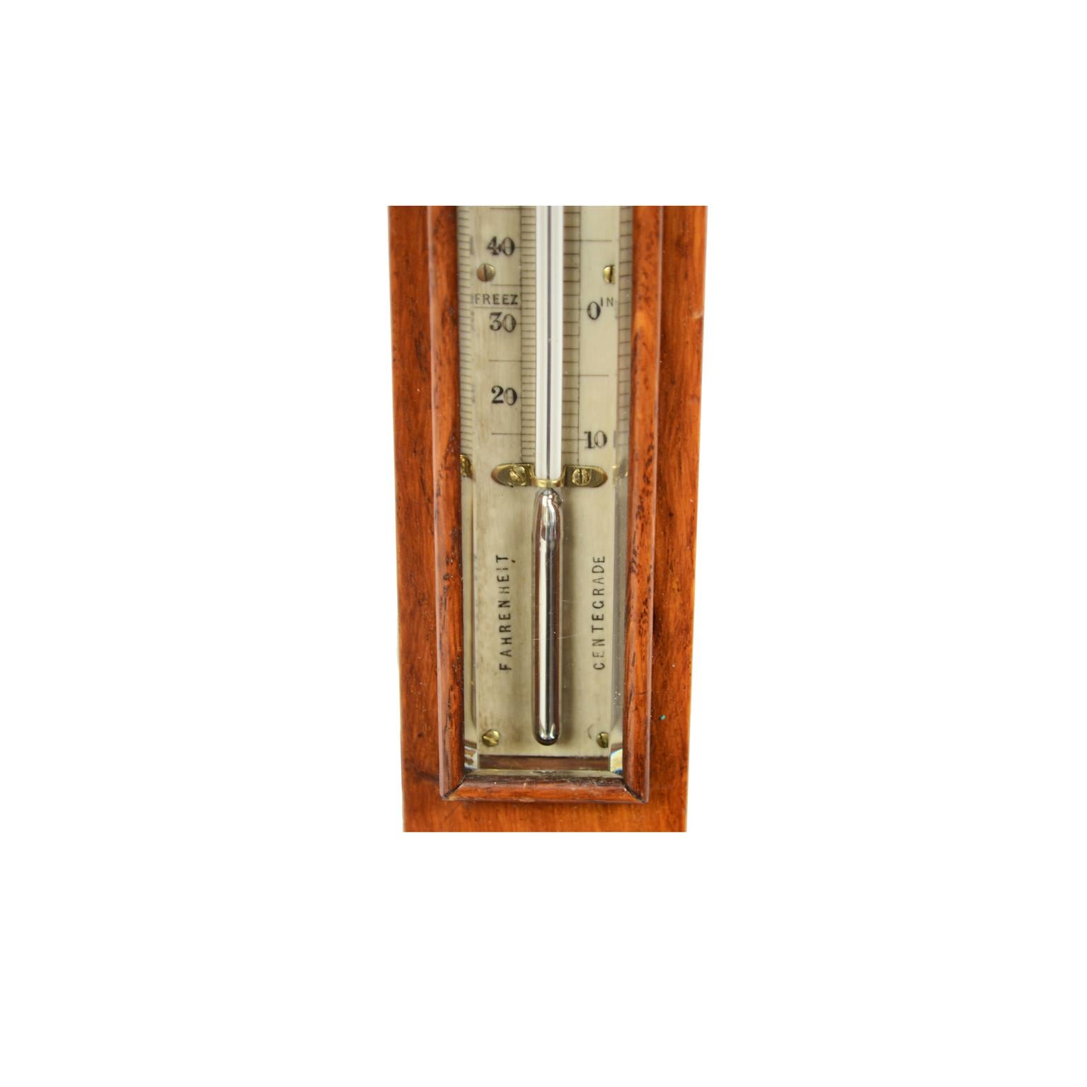 1850s Oak Wodd Stick Barometer by Negretti & Zambra Weather Measuring Instrument For Sale 2