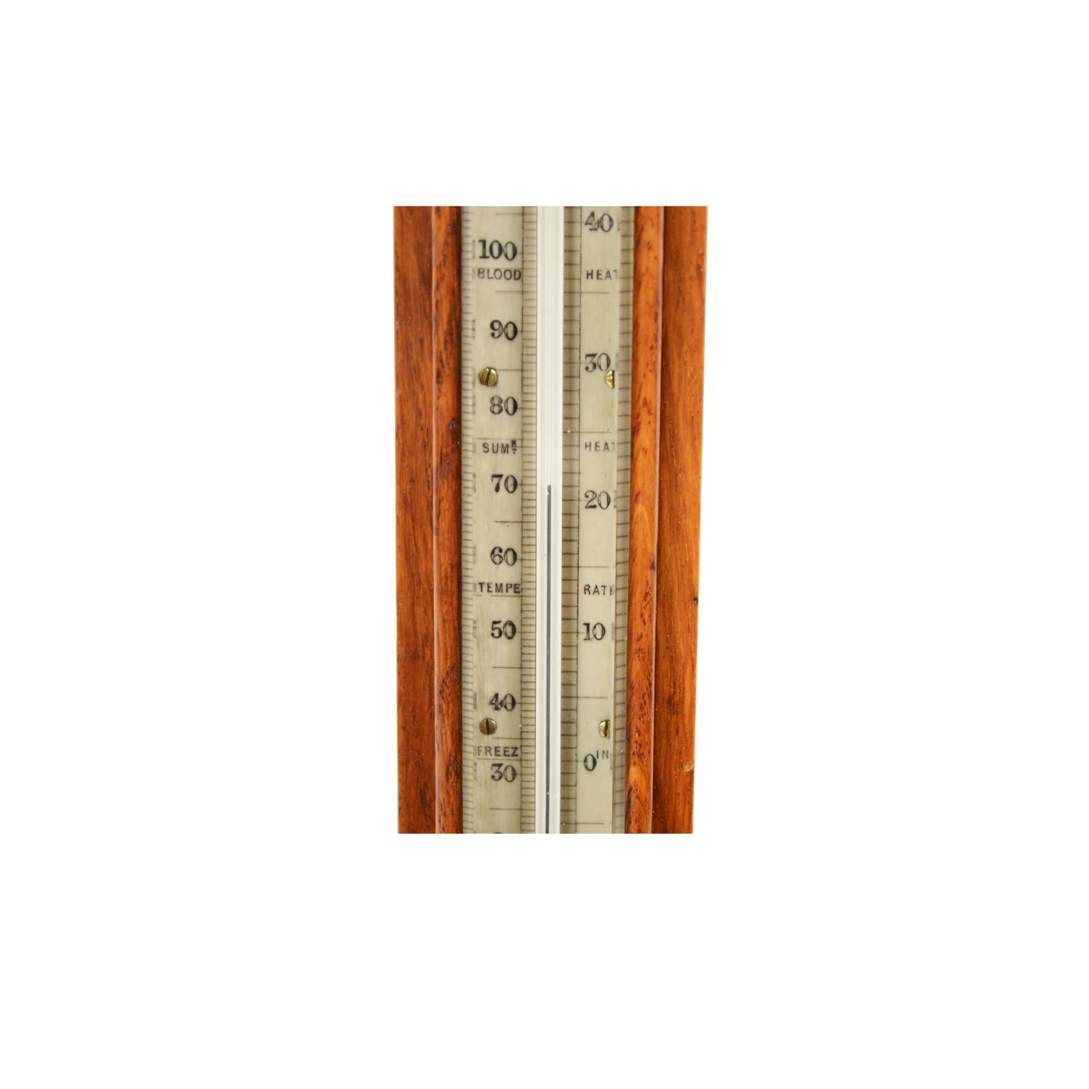 1850s Oak Wodd Stick Barometer by Negretti & Zambra Weather Measuring Instrument For Sale 3