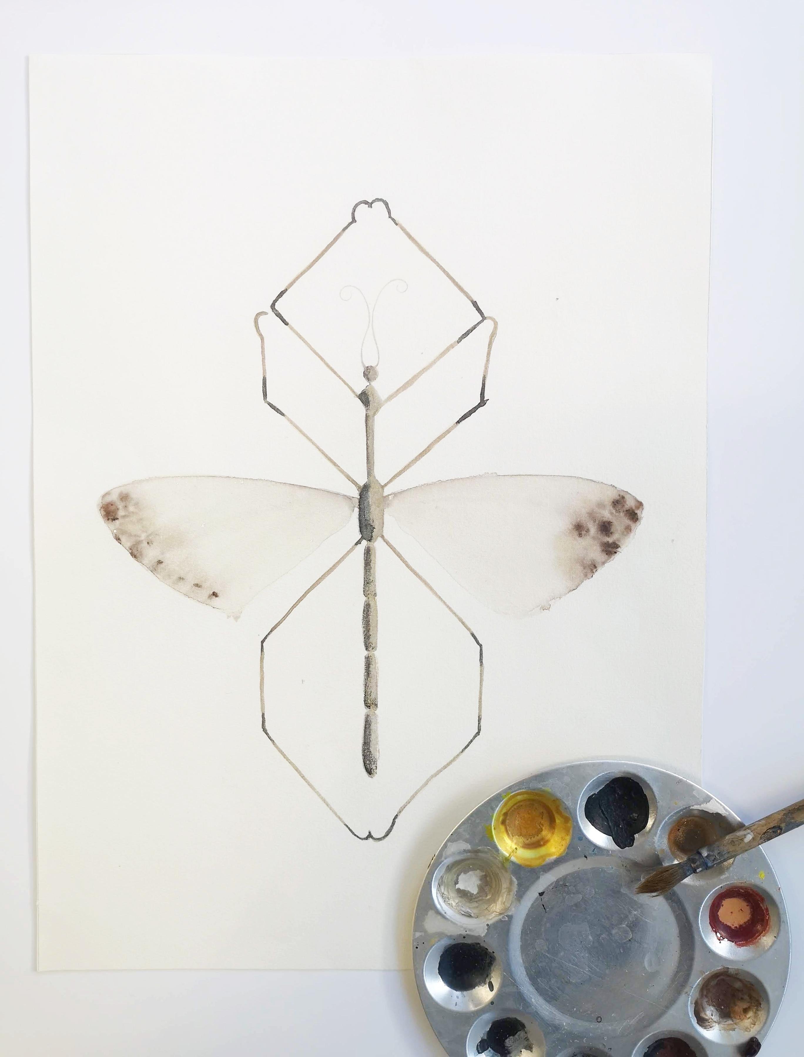 Coton Peinture aquarelle de l'insecte Sticks en vente