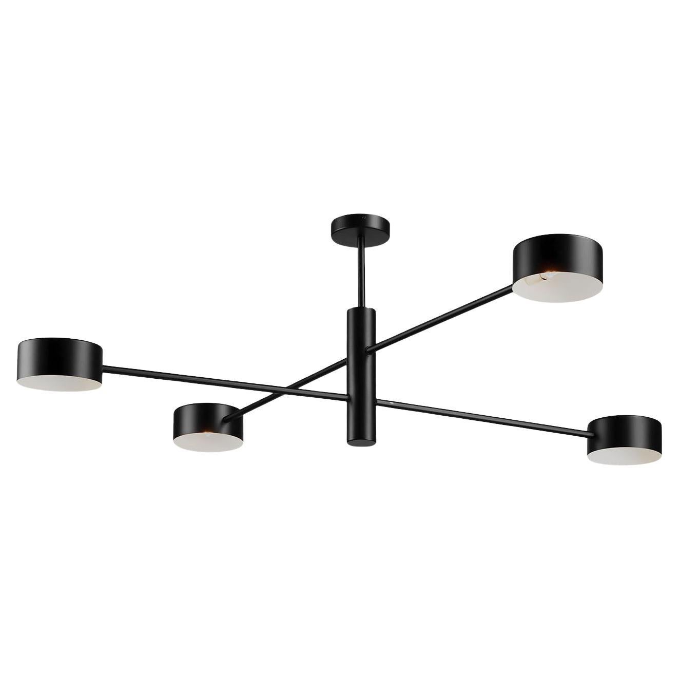 Stick Matte Black finish Metal 4-lights Ceiling Lamp by Il Paralume Marina