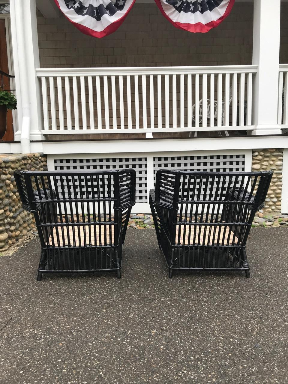 Stick Rattan Porch Set with Chevron Skirt 2