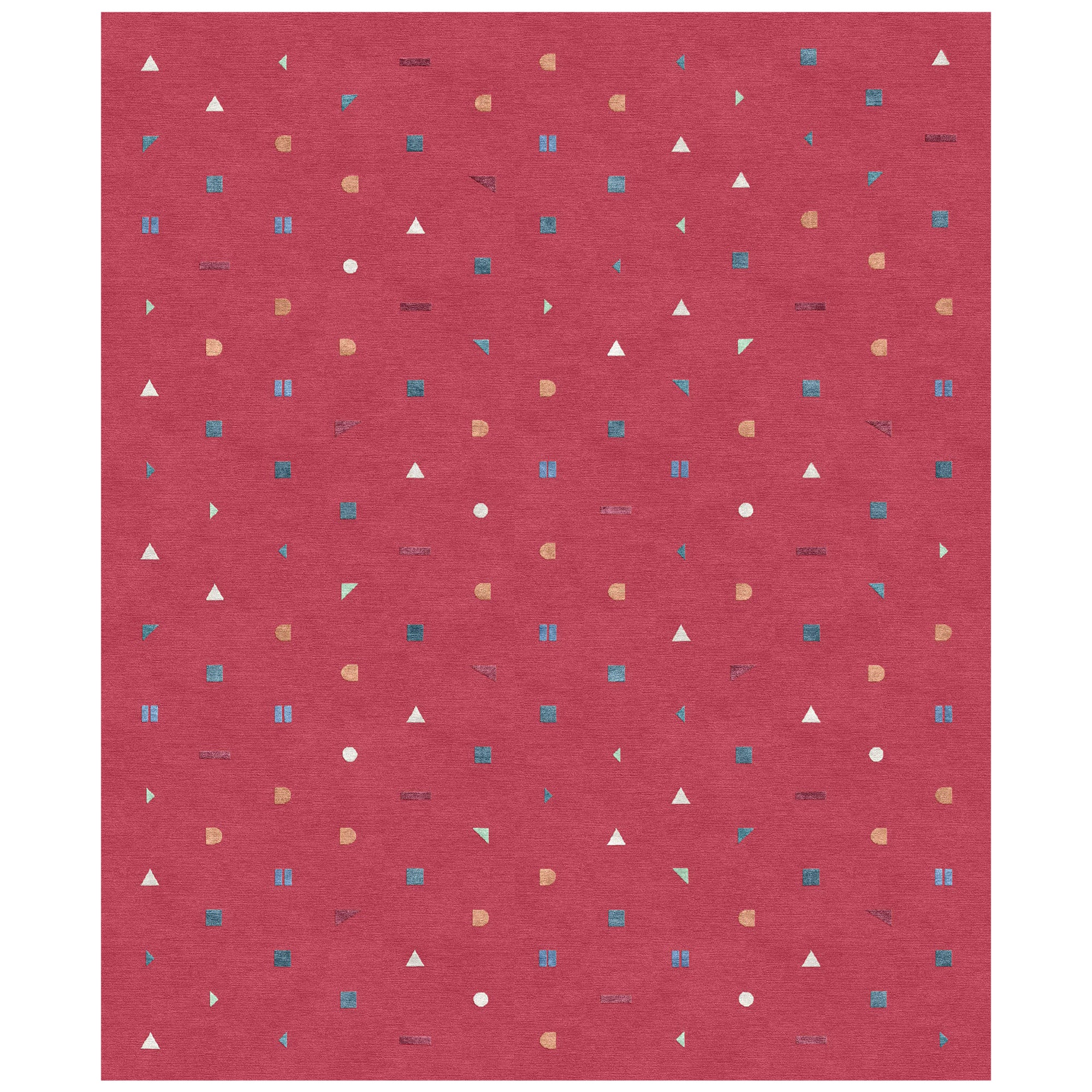 Stick Rosso, Hand-Knotted Wool Silk Rug, Available in Stock