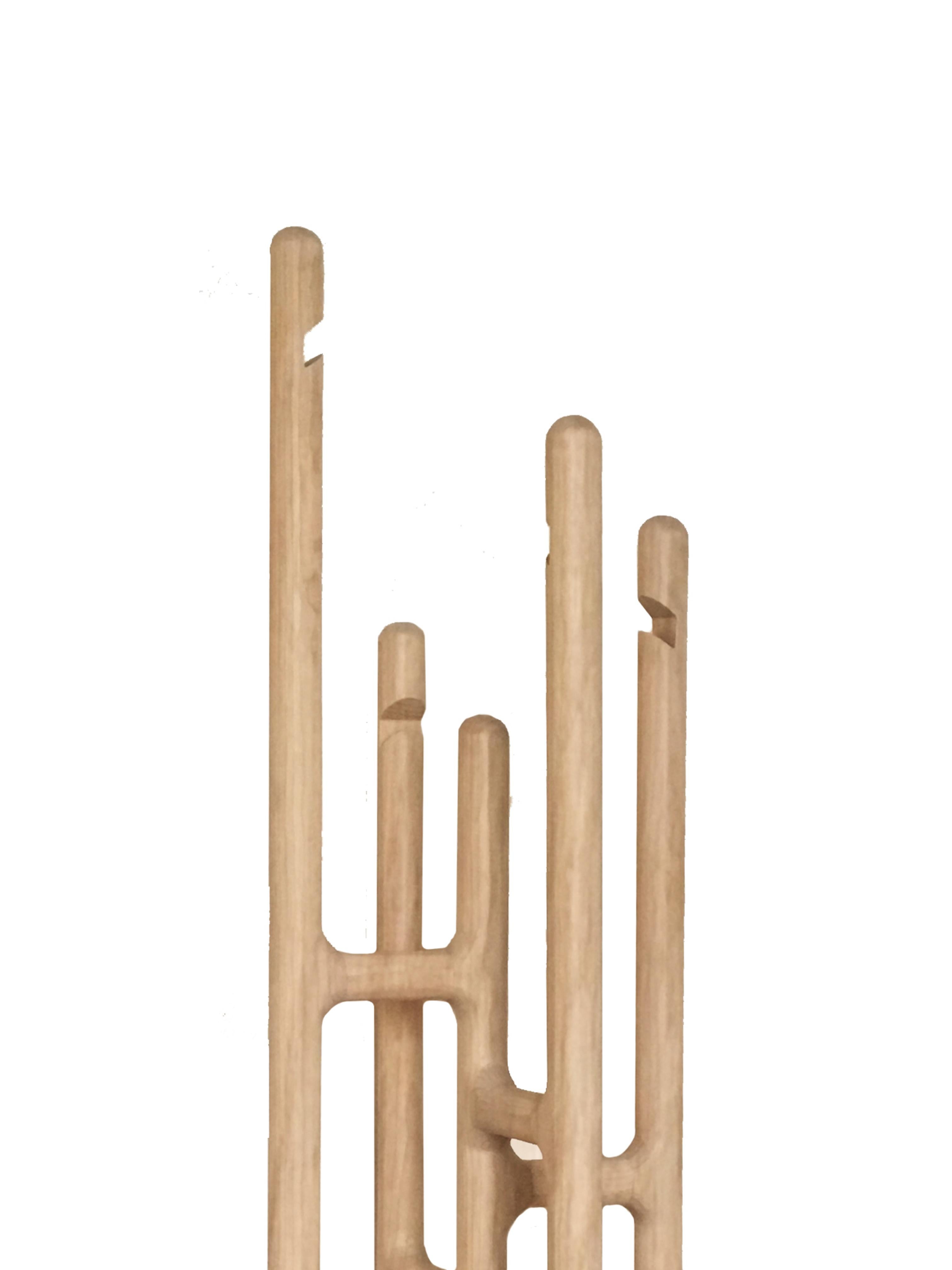 Mexican Stick Screen/Coat Rack  (Minimalist, Contemporary, Wood Sculptural object)