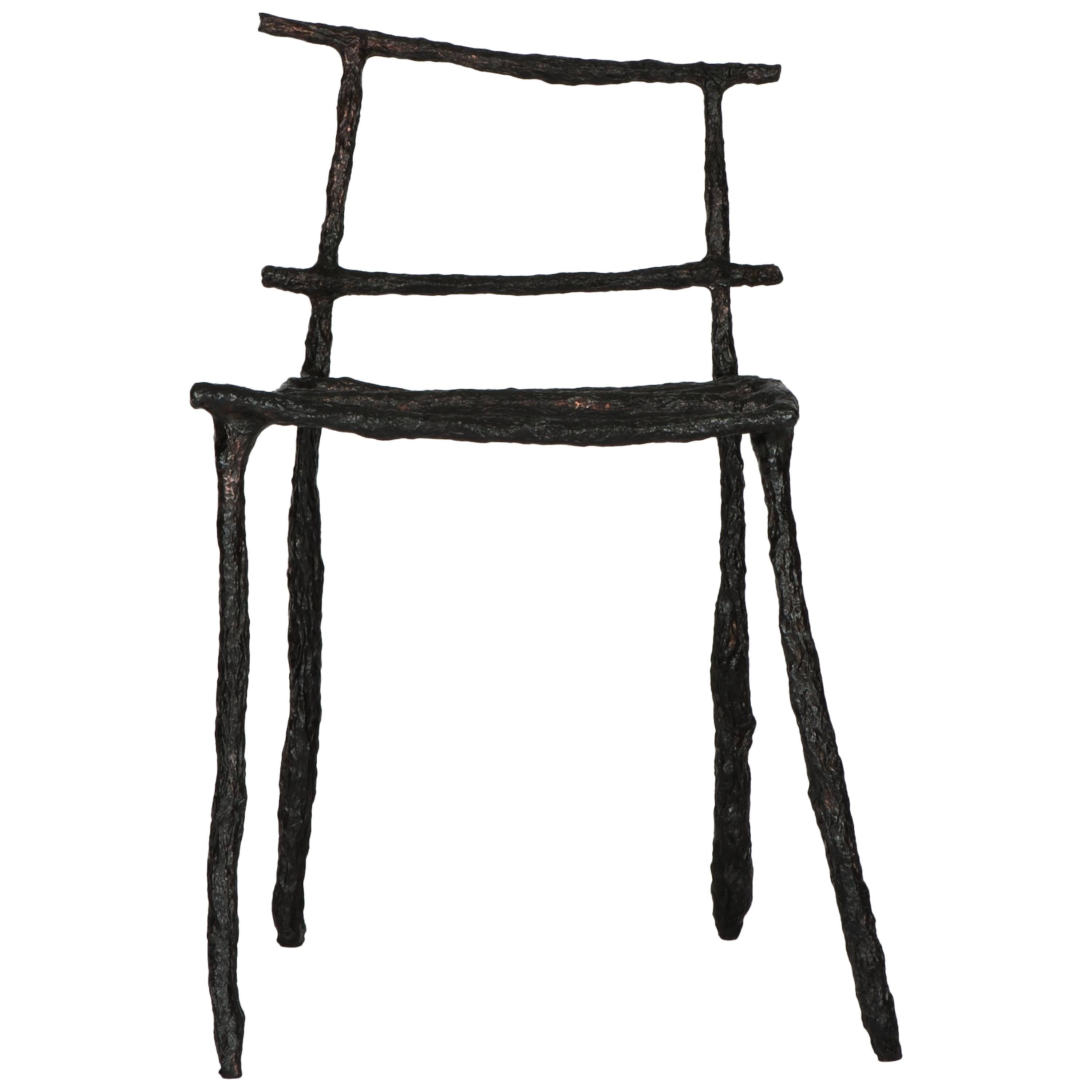 Sedia scolpita a bastone, firmata da Michael Gittings