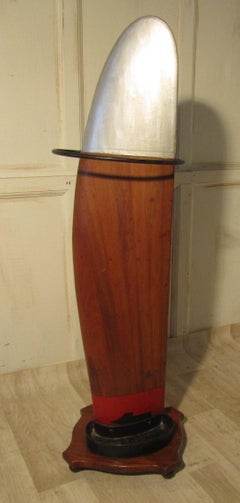 Antique WW1 Propeller Stick Stand, Bentwood, Folk Art, Teak Base, 1910
