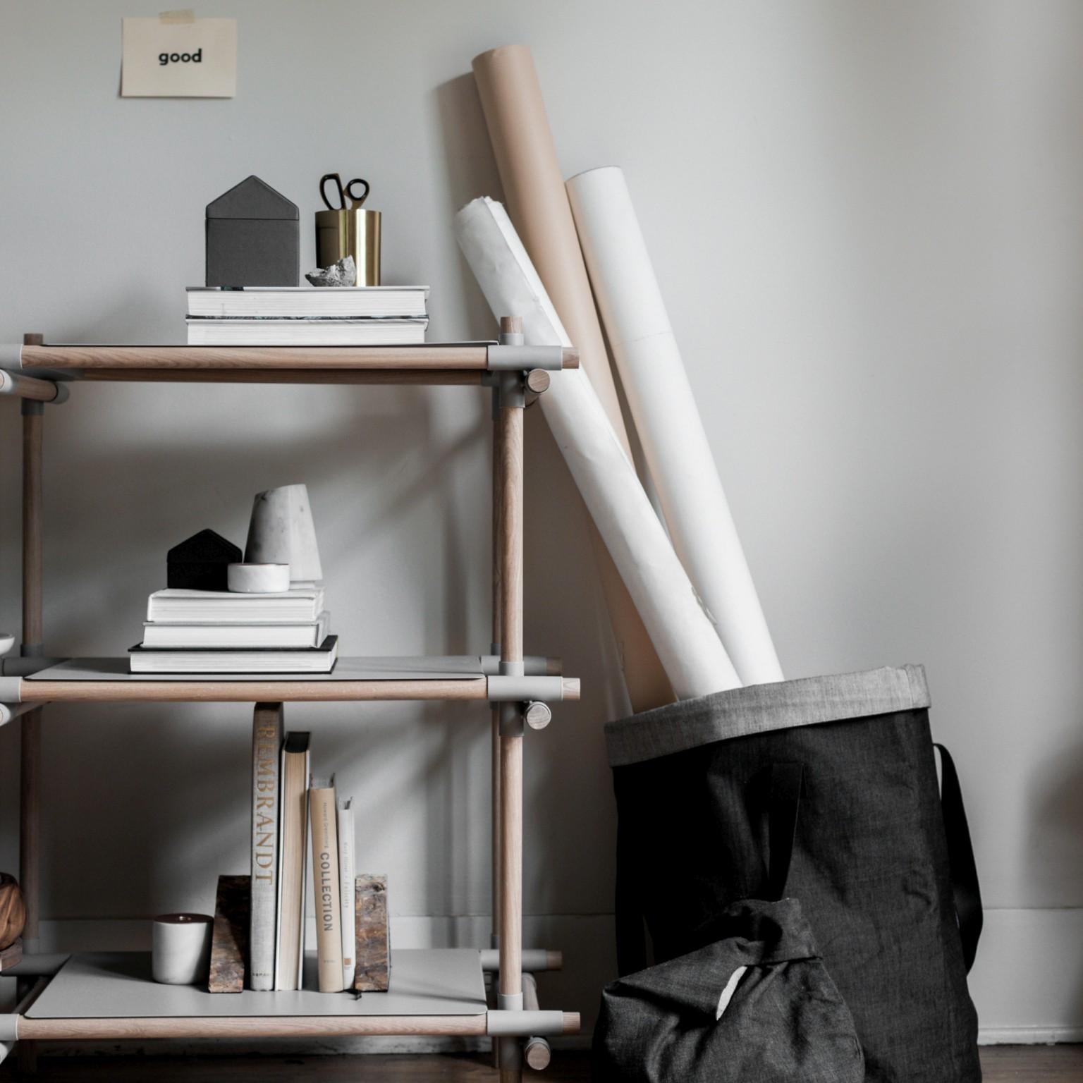 European Stick System, Light Ash Shelves with Grey Poles, 3x5 For Sale