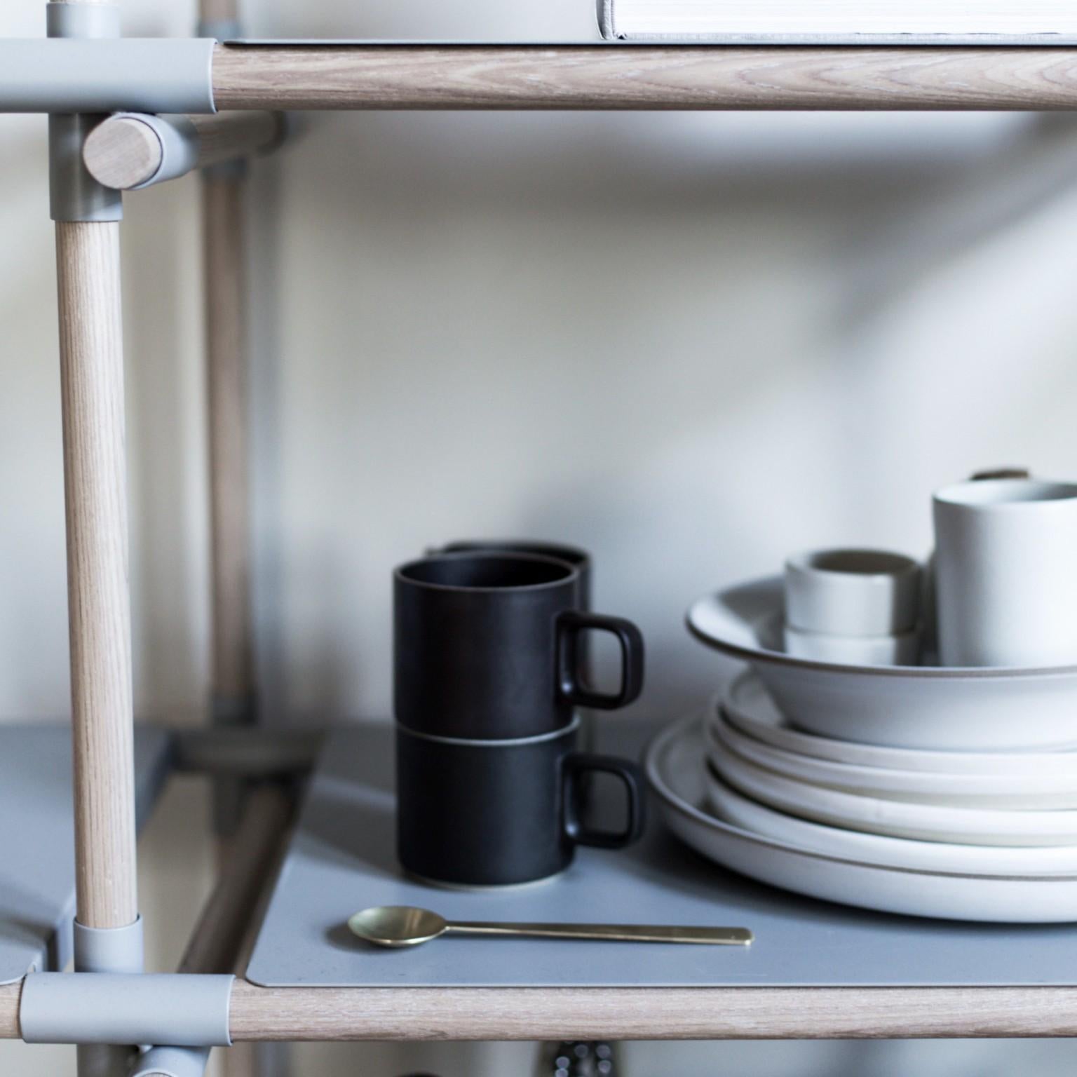 Wood Stick System, Light Ash Shelves with Grey Poles, 3x5 For Sale