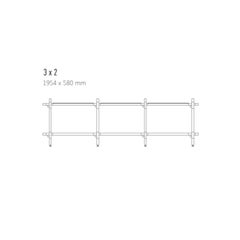 Stick System, Light Grey Shelves with Grey Poles, 3x2