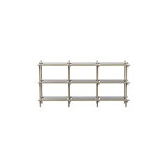Stick System, Light Grey Shelves with Grey Poles, 3x3