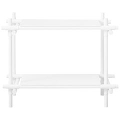 Stick System, White Ash Shelves with White Poles, 1x2