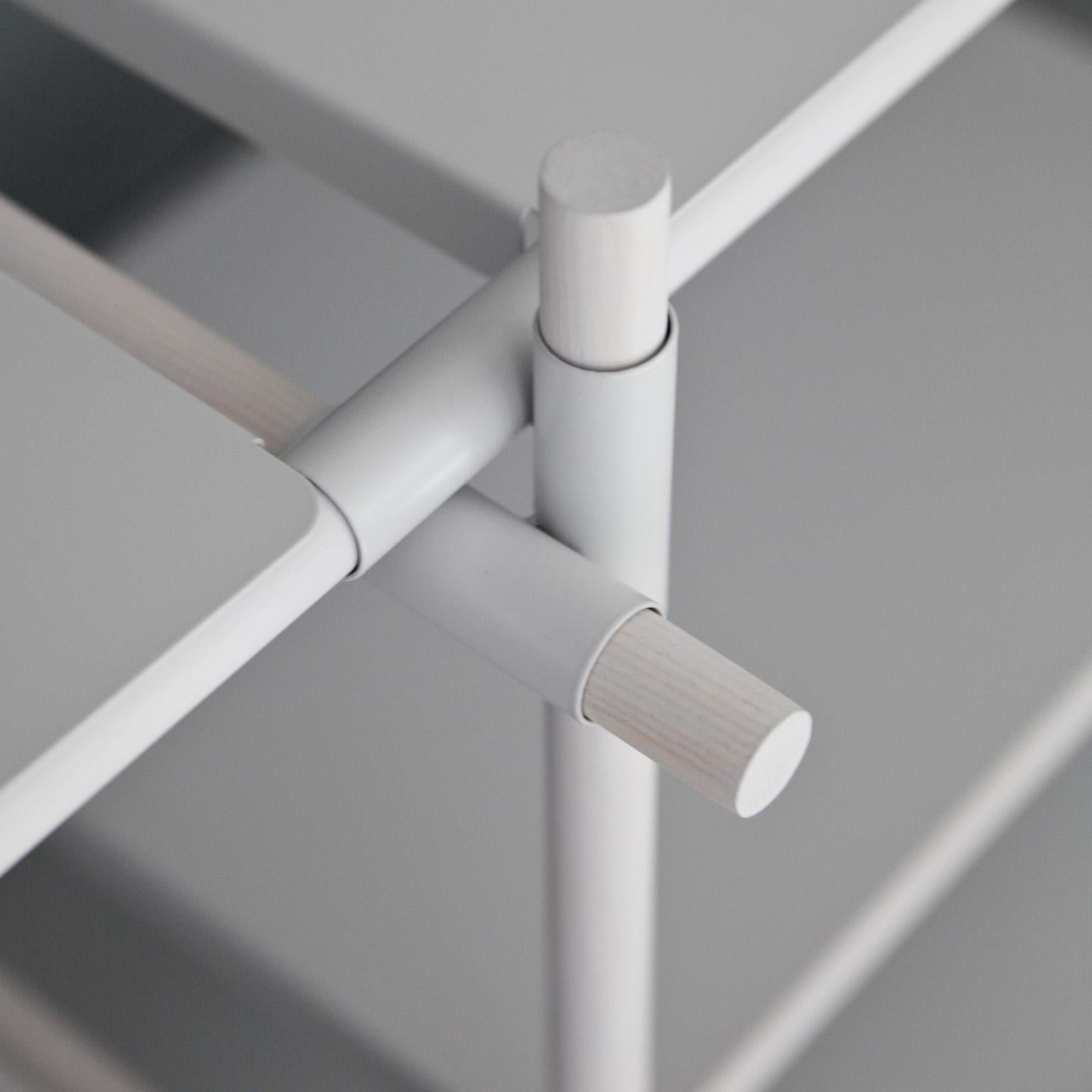 European Stick System, White Ash Shelves with White Poles, 1 x 3 For Sale