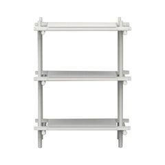 Stick System, White Ash Shelves with White Poles, 1 x 3