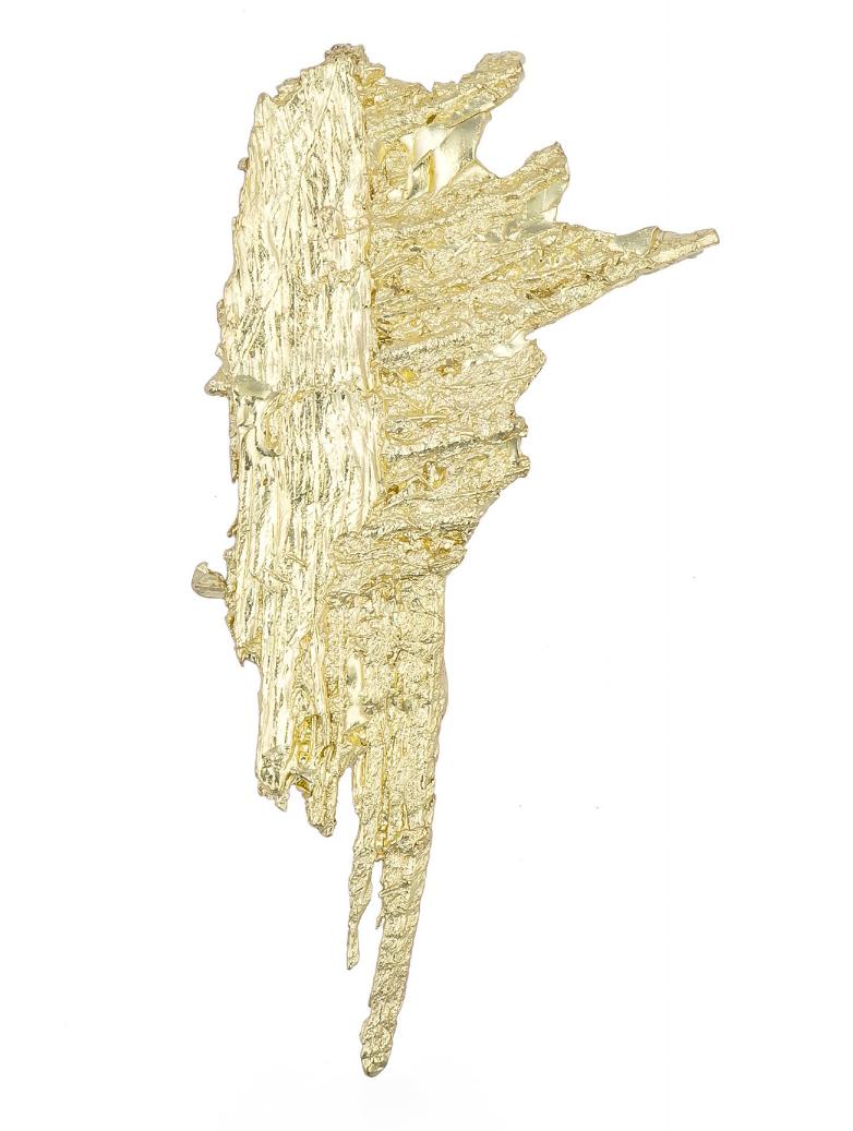Artist Stick Textured Single Earring in 18K Yellow Gold For Sale