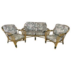 Stick Wicker Porch or Patio Seating Ensemble