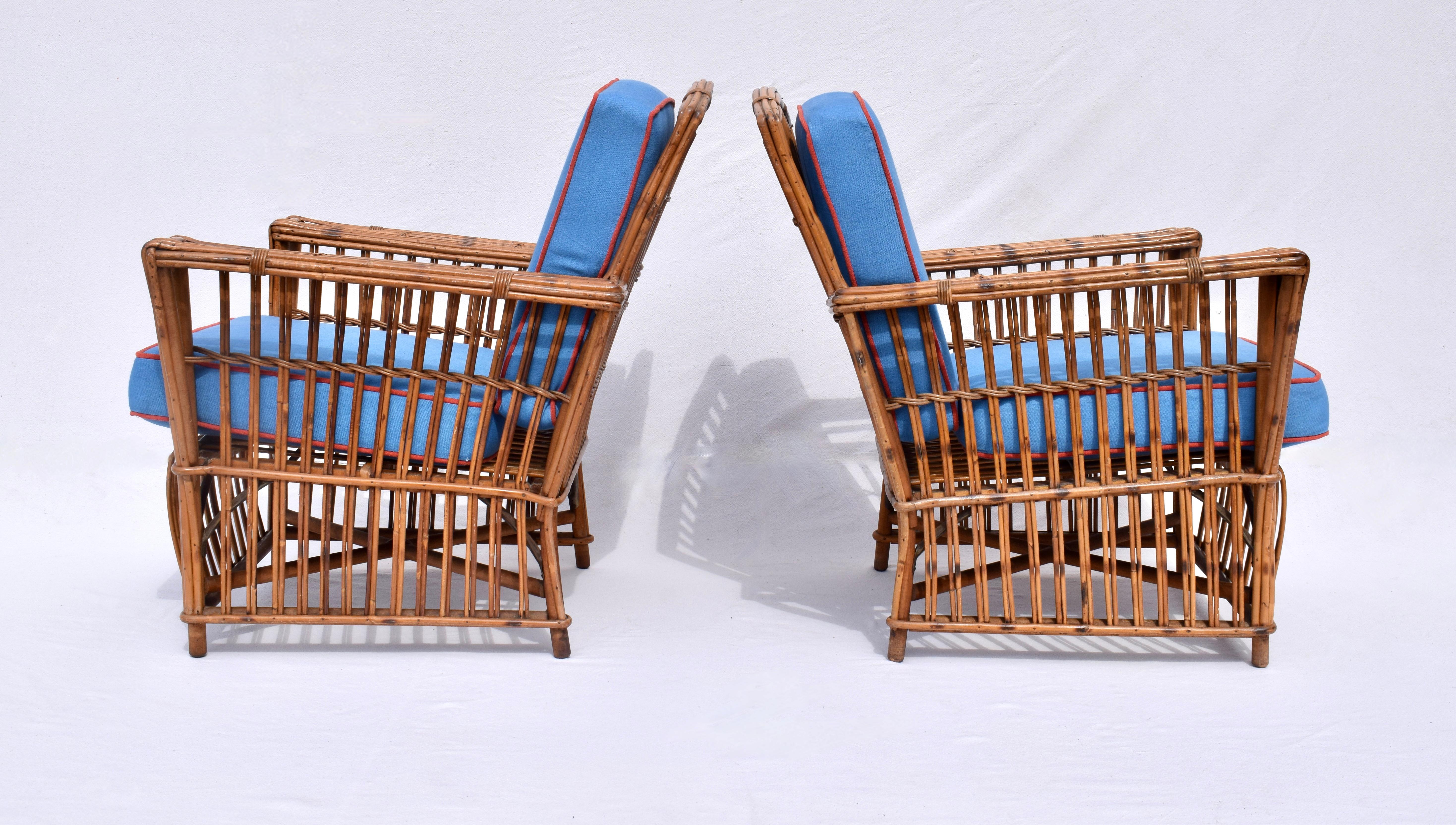 20th Century Stick Wicker Rattan Reed Presidents Chairs For Sale