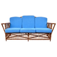 Stick Wicker Rattan Reed Rattan Presidents Sofa