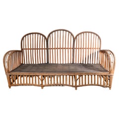 Stick Wicker Split Reed Art Deco Sofa by Ficks Reed