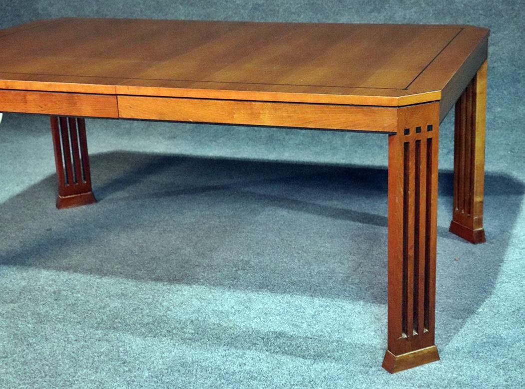 Stickley 21st century collection cherry dining room table with 3 15