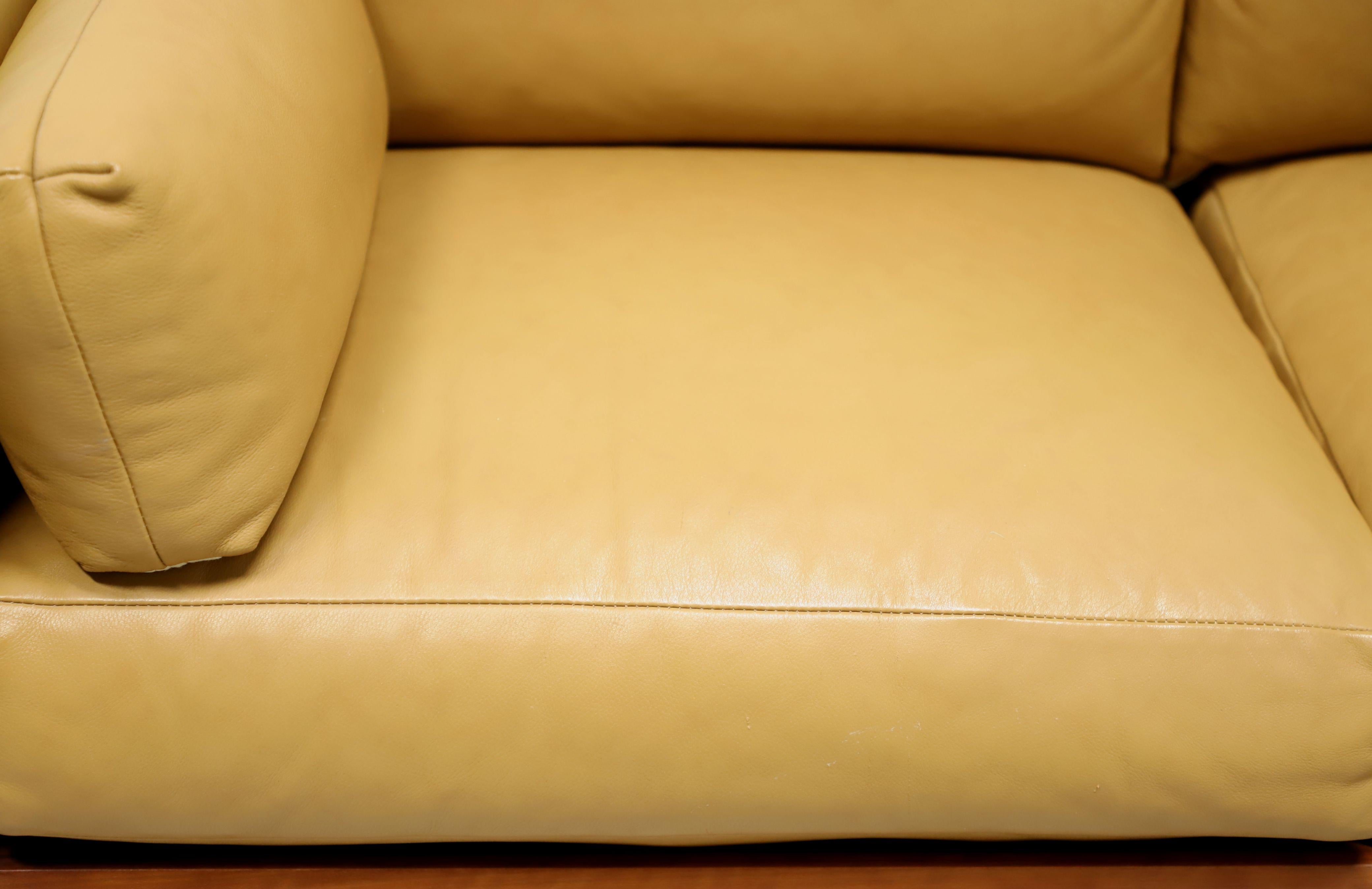 STICKLEY 21st Century Collection Cherry Inlaid Ebony Mission Leather Loveseat 2