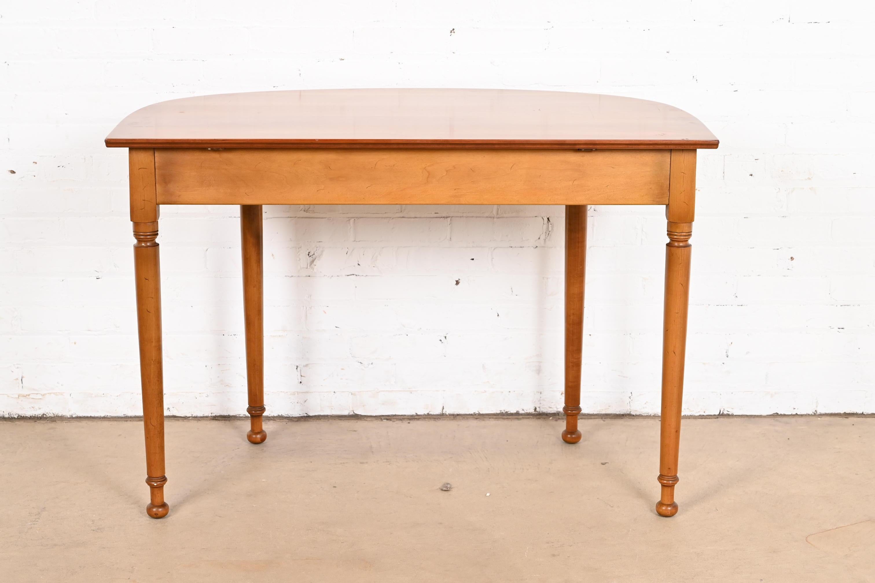 Stickley American Colonial Carved Cherry Wood Demilune Console or Entry Table For Sale 6